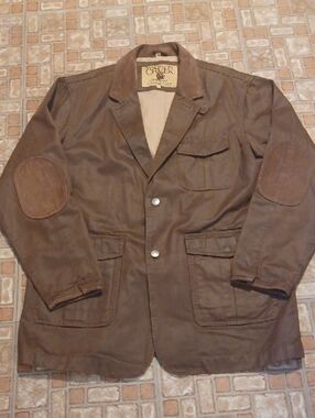 Madison Creek Outfiters Men's Brown Field Jacket with Elbow Patches